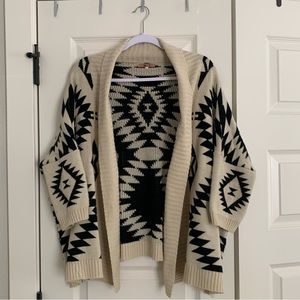 Black and White Aztec Print Cardigan
